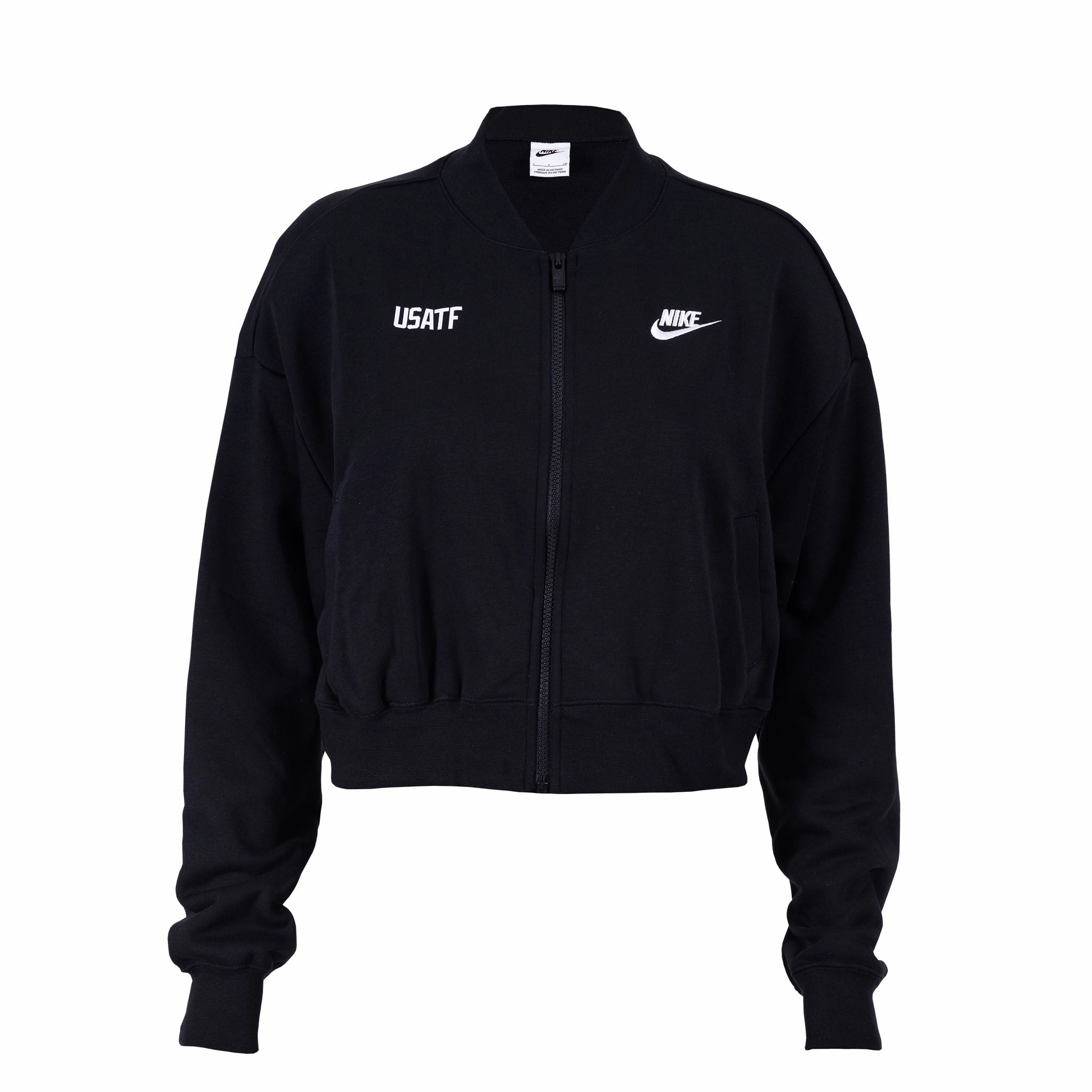 Nike USATF Women's Oversized Cropped Full-Zip WrinkleFree Fabric MoistureWickingTechnology