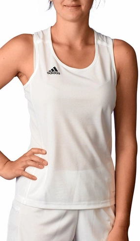 Compression Fit adidas T19 Womens Training Vest Tank Top - White