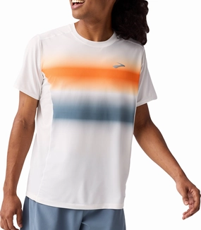 Anti Pilling Surface Fit For Movement Brooks Atmosphere 3.0 Short Sleeve Mens Running Top - White