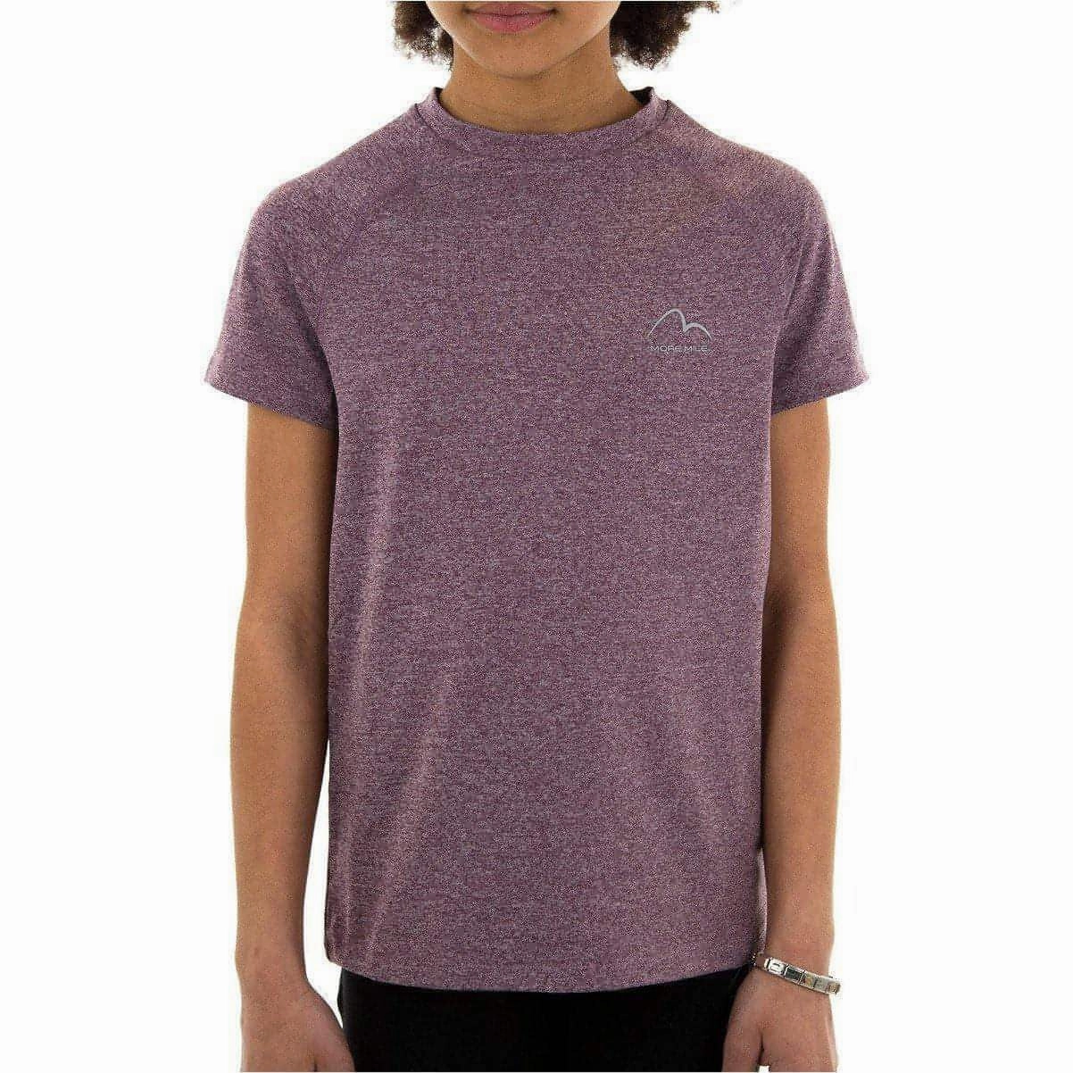 More Mile Train To Run Girls Short Sleeve Running Top - Purple Minimal Comfort Style