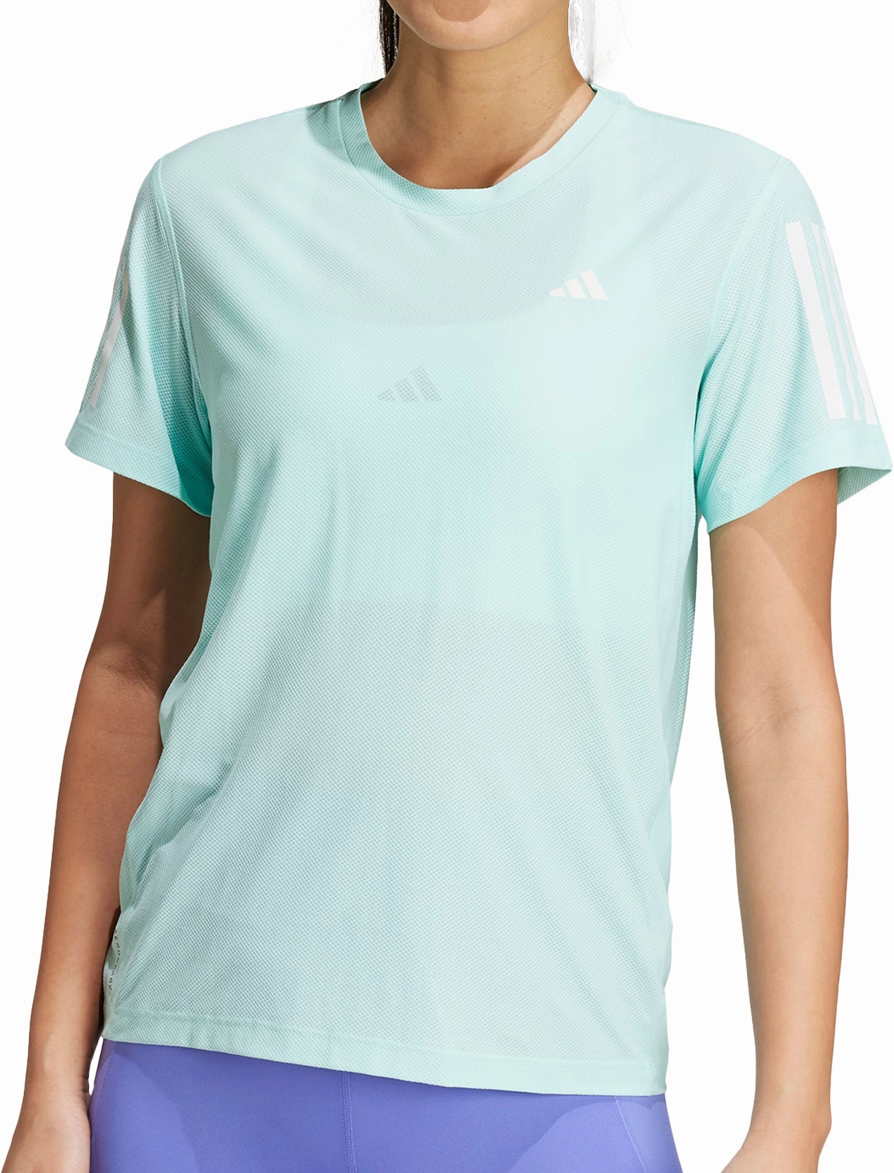 adidas Own The Run Short Sleeve Womens Running Top - Green Versatile Option