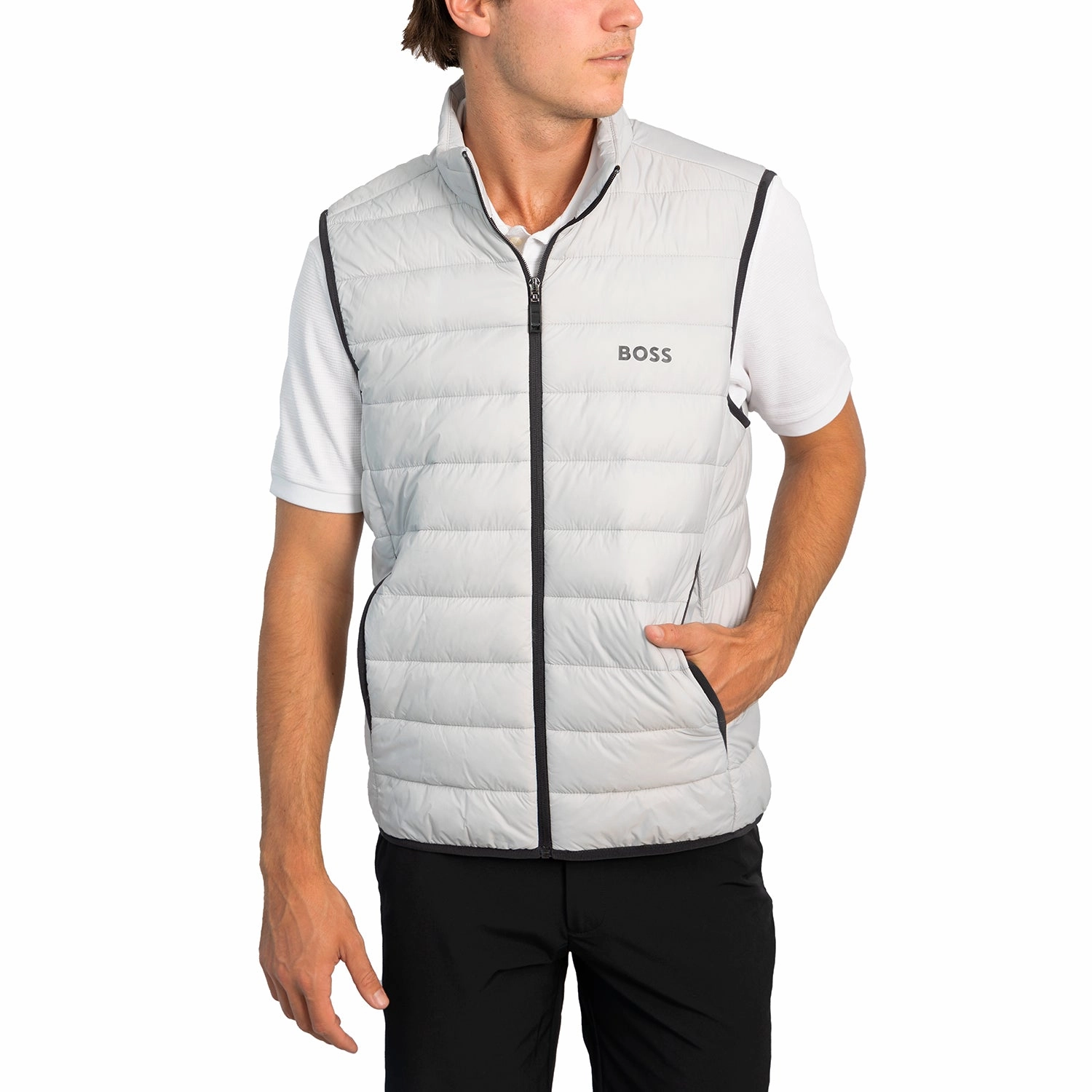 suitable for home High Visibility Accents BOSS Thor Padded Golf Vest - Light/Pastel Grey