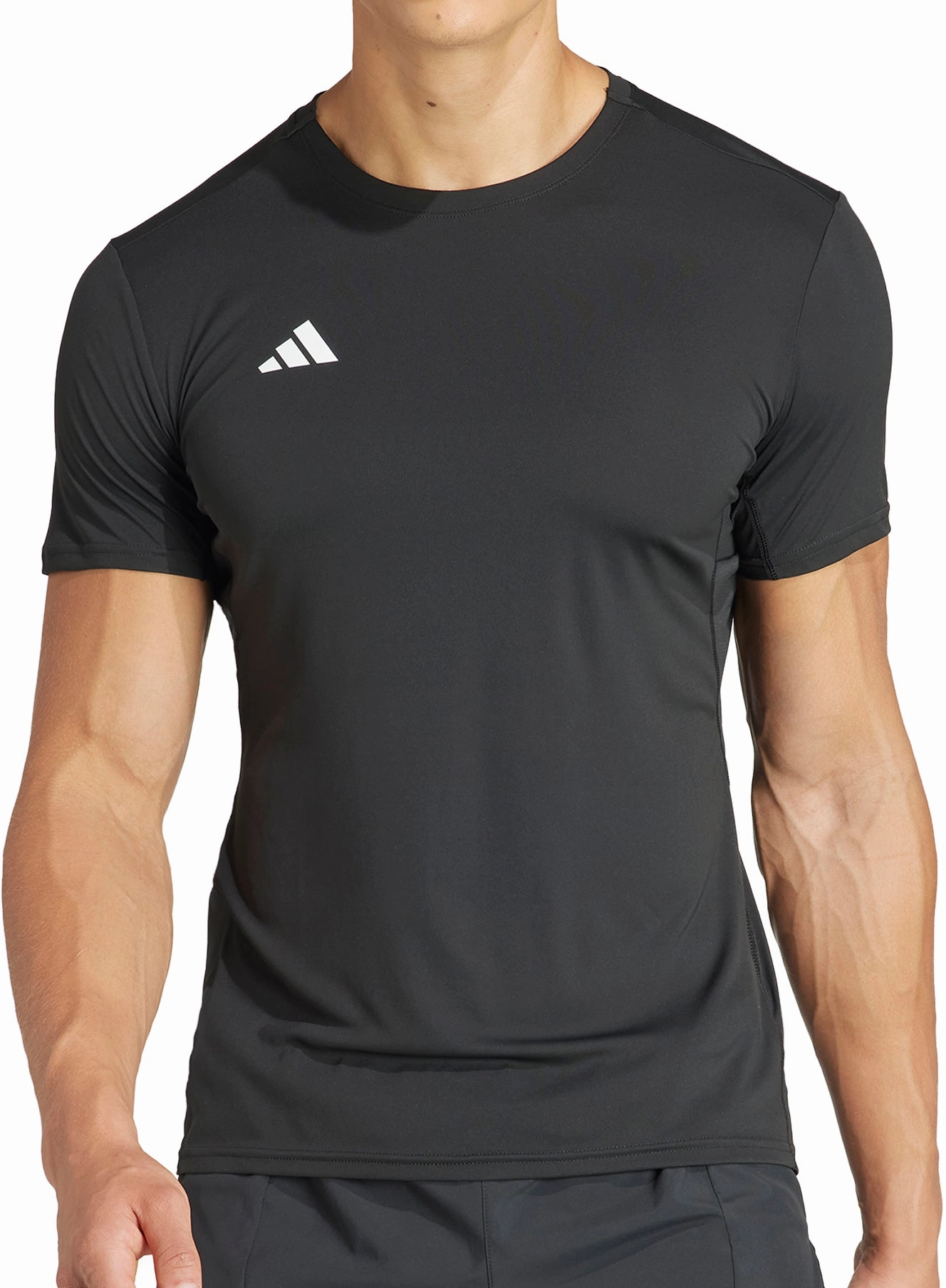 adidas Adizero Essentials Short Sleeve Mens Running Top - Black Trendy informal gathering