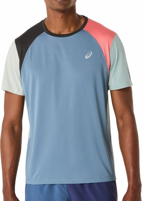 Lightweight Feel Asics Shikisai Short Sleeve Mens Running Top - Blue