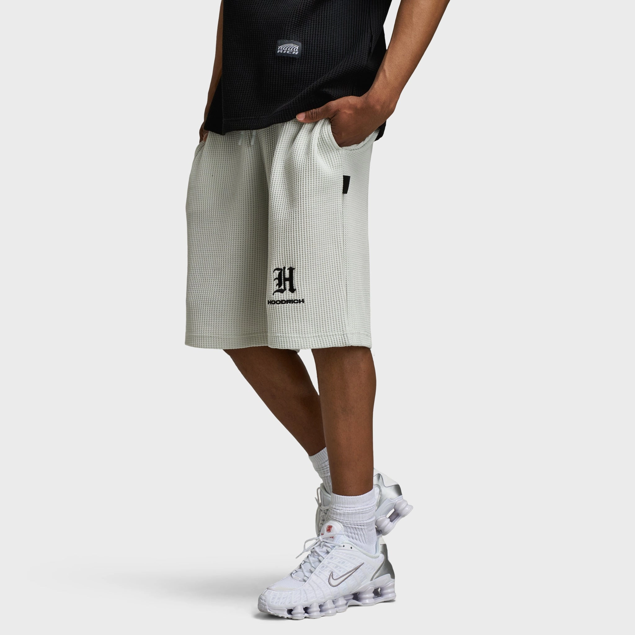 Hoodrich Chroma Oversized Waffle Shorts Dawn Blue / Black checked shorts AbrasionResistant