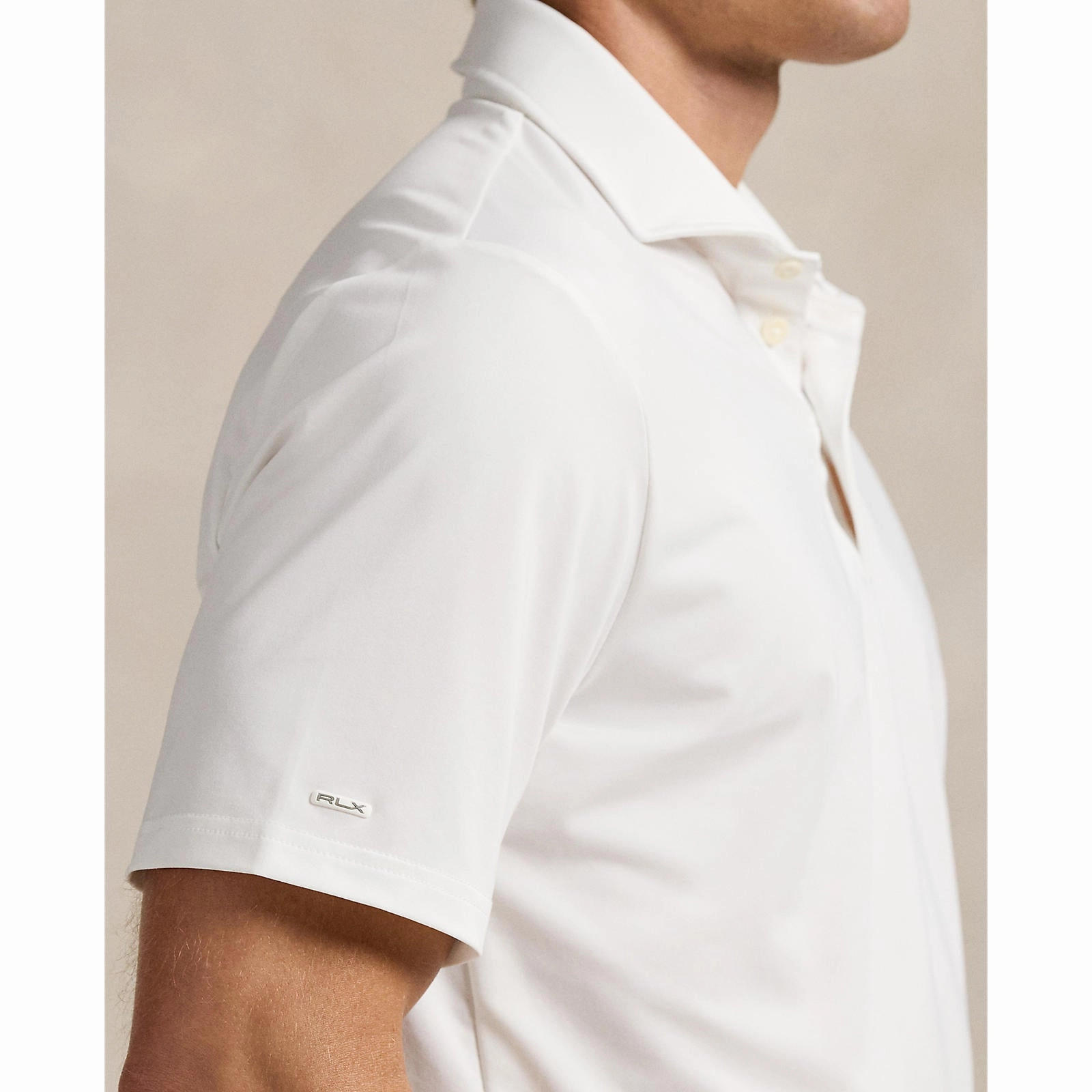 Classic Neckline RLX Ralph Lauren Classic Fit Lightweight Airflow Golf Polo Shirt - Ceramic White