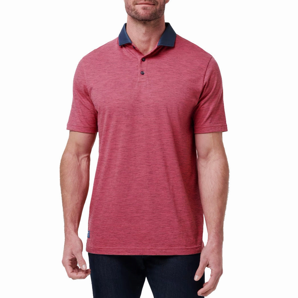 Travis Mathew Common Interest Polo Golf Shirt - Rose Wine Business Ready Stylish Comfort