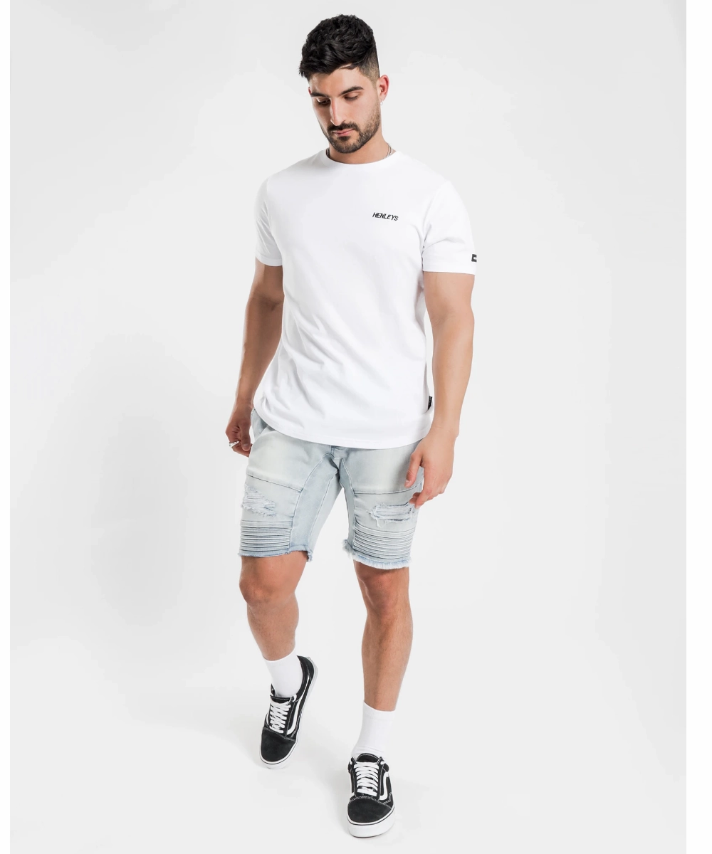 Pure Fit Brunch Fit Henleys Blake Moto Denim Shorts (Vintage Blue)