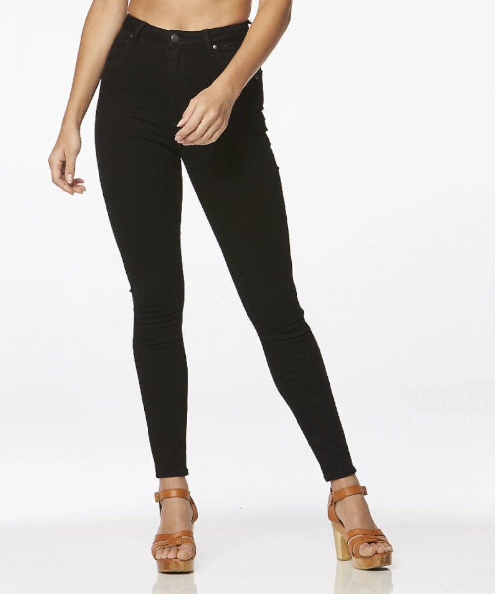 HighVisibility Wrangler Skinny Hi Pins Jeans (Black Super Sonic)
