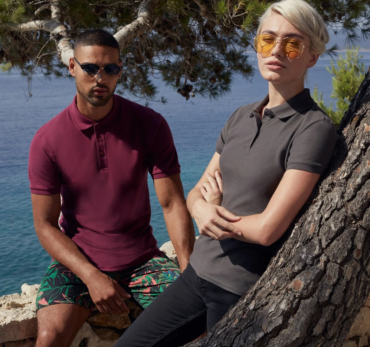 Brunch Fit Lady-Fit Premium Polo | BLACK