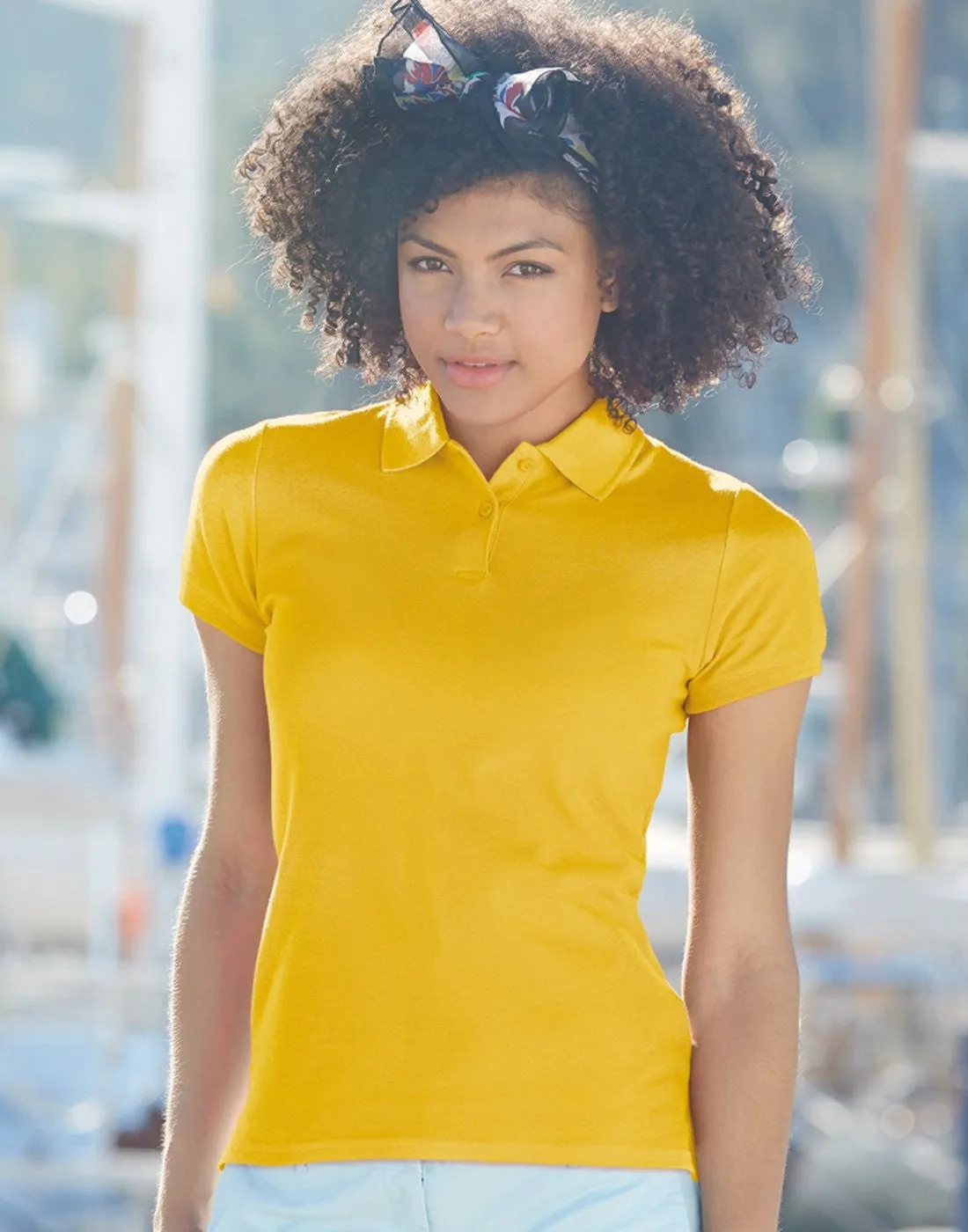 Lady-Fit Premium Polo | BLACK Durable Reinforced Edges