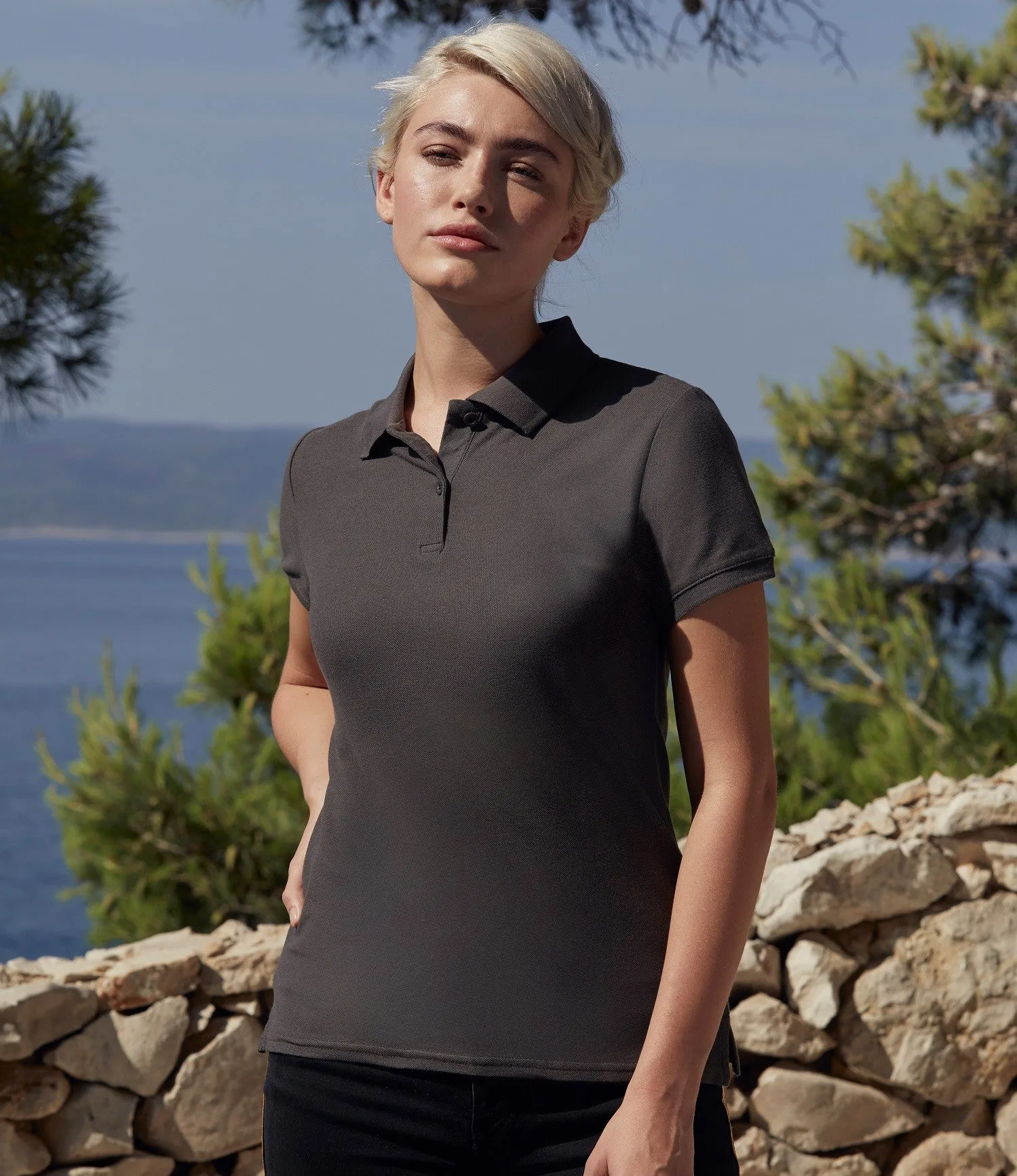 River Flow Next Core Lady-Fit Premium Polo | BLACK