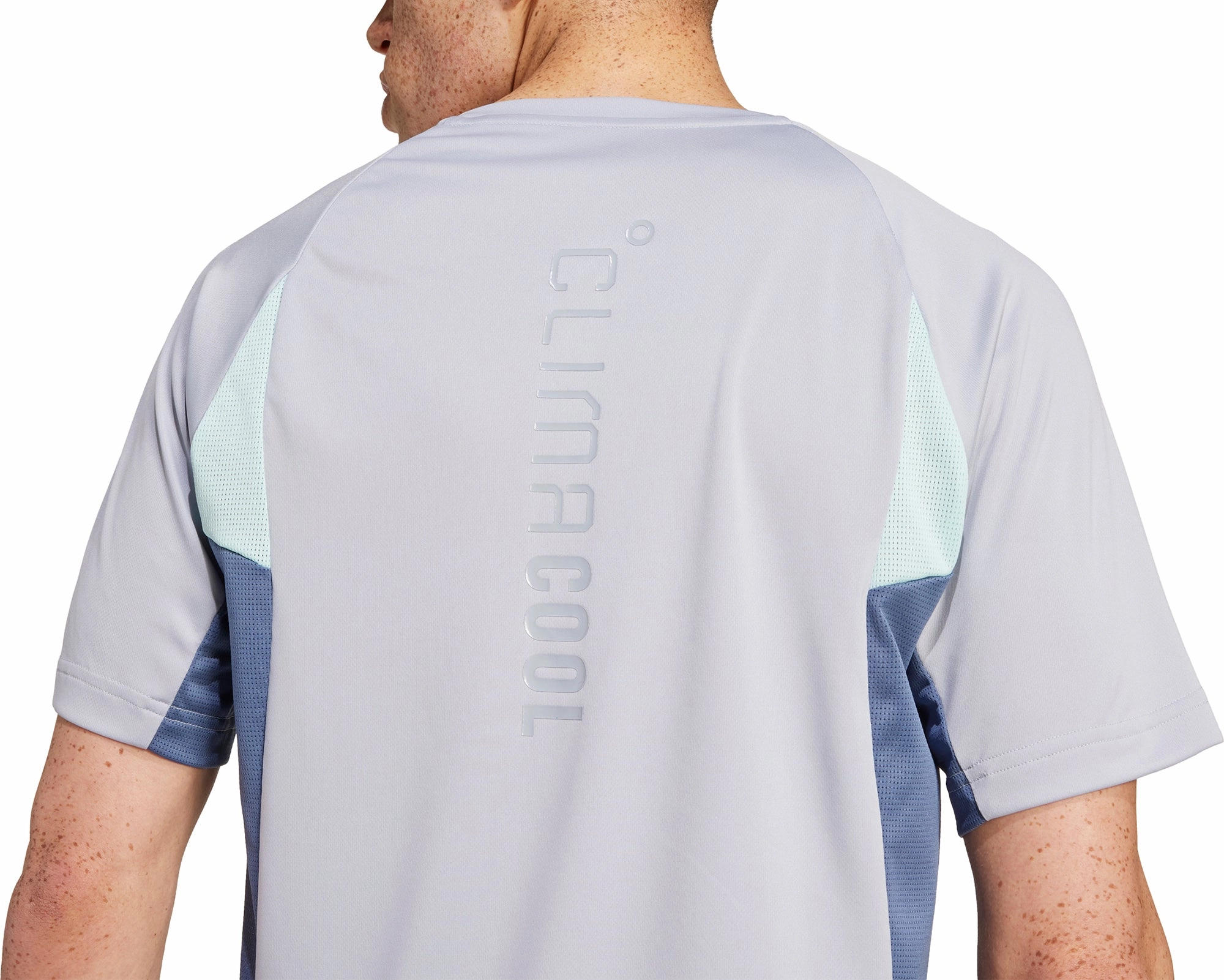 Myth Soul Virtual Mode adidas Tech Apparel Colourblock Short Sleeve Mens Training Top - Grey