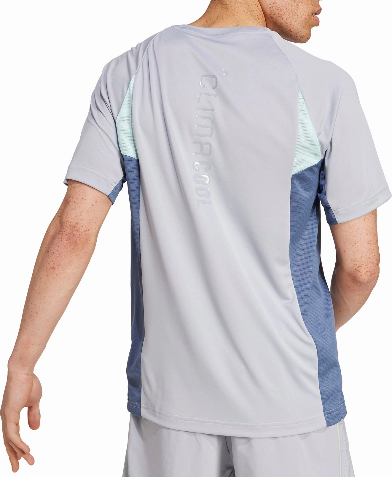 Lightweight insulation adidas Tech Apparel Colourblock Short Sleeve Mens Training Top - Grey