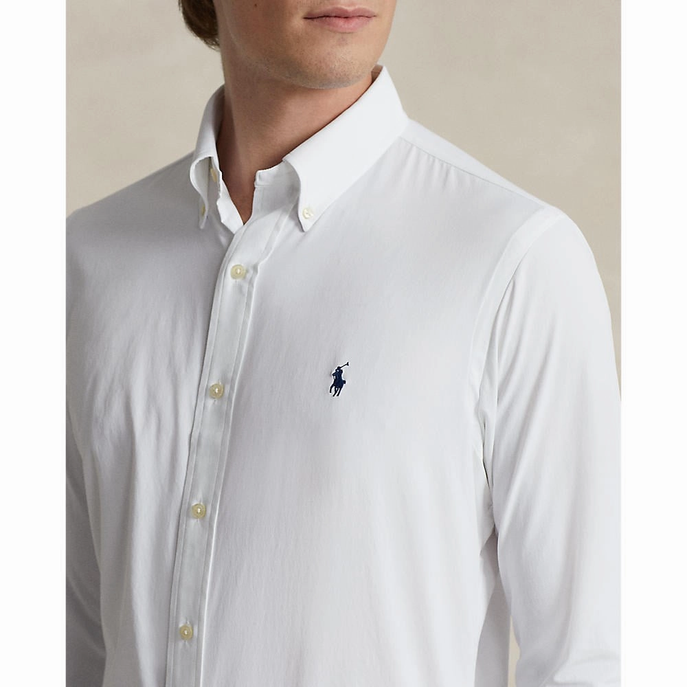 Trendy Prints Team Uniform Polo Ralph Lauren Button Down Sports Shirt - White