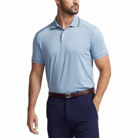 Anti Odor Technology Wrinkle Free Treatment RLX Ralph Lauren Performance Jacquard Golf Shirt - Vessel Blue