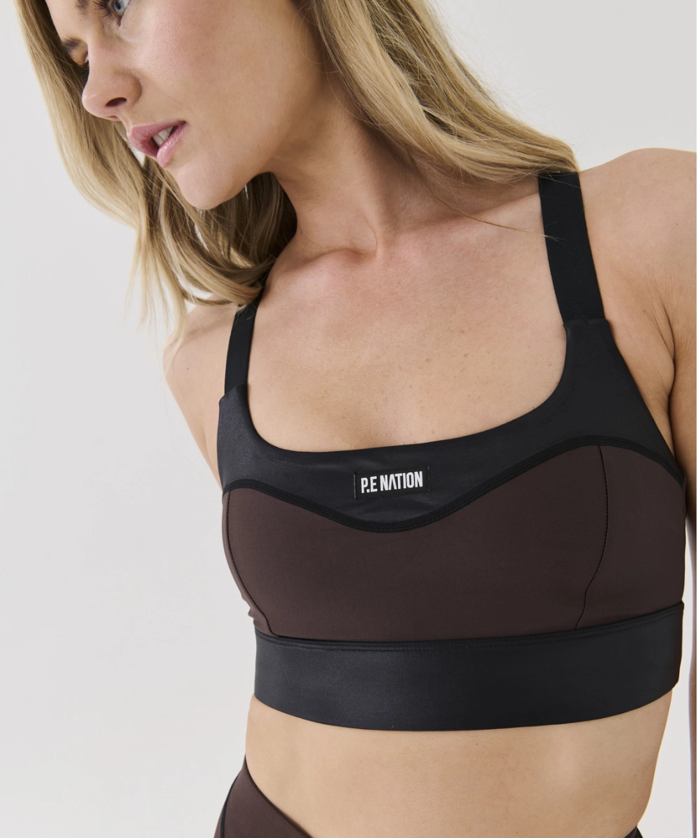 P.E Nation Mastery Sports Bra (Coffee Bean) SoftenedEdges