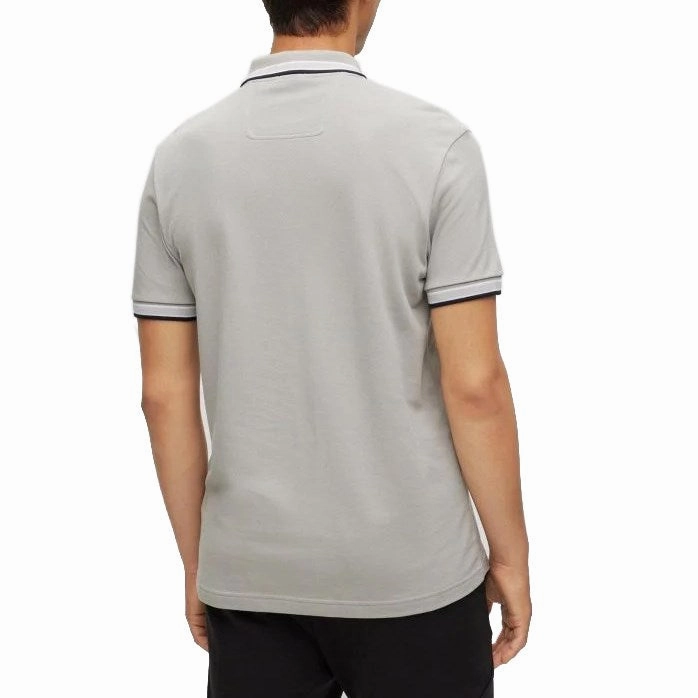 Adaptive Torso Contouring Boss Paddy Cotton Pique Polo - Open Grey