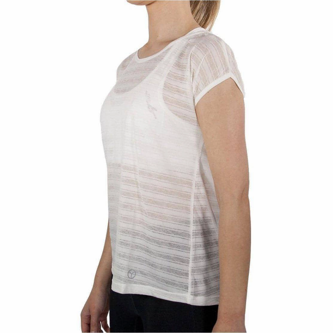 OgiYogi Zephyr Short Sleeve Womens Training Top - White Holiday Glow