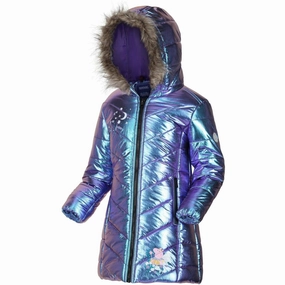 Regatta Peppa Pig Junior Padded Jacket - Purple Friction Resistant Double Buttons