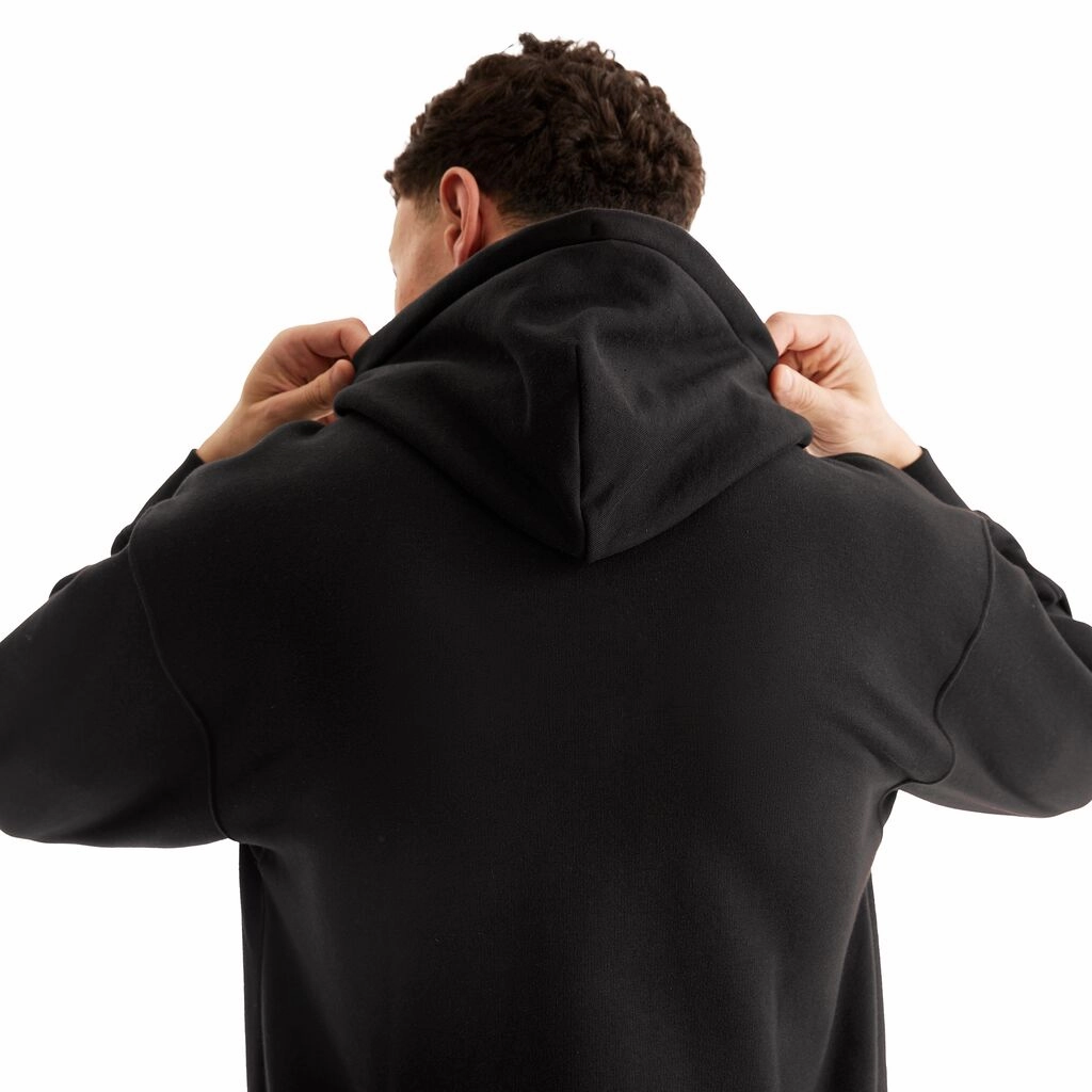 Ventilated Back Panel On Men's Club Hoodie Black