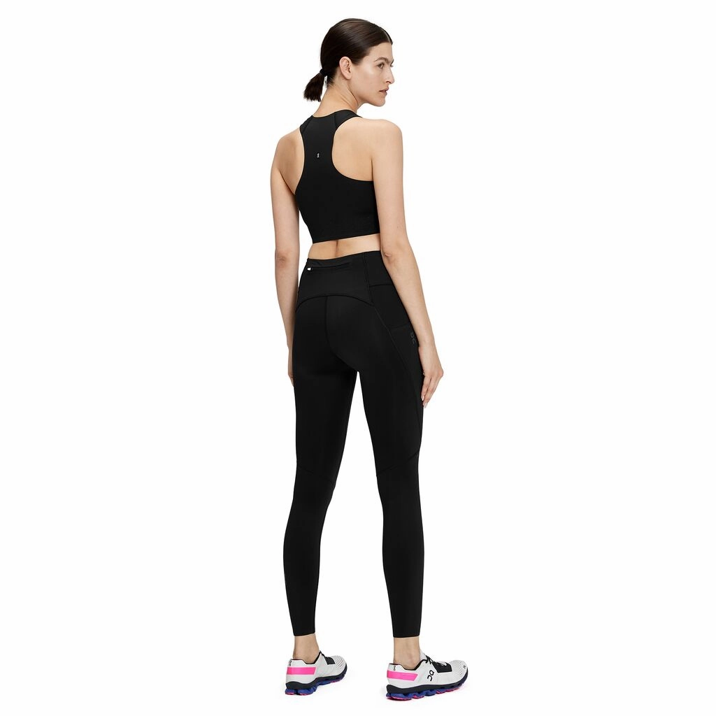 On Women's Race Crop Black / Shadow Organic Cotton Certification