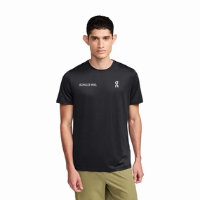 On x Achilles Heel Run Club Men's Core Tee Black StretchPaneling EcoFriendly Material