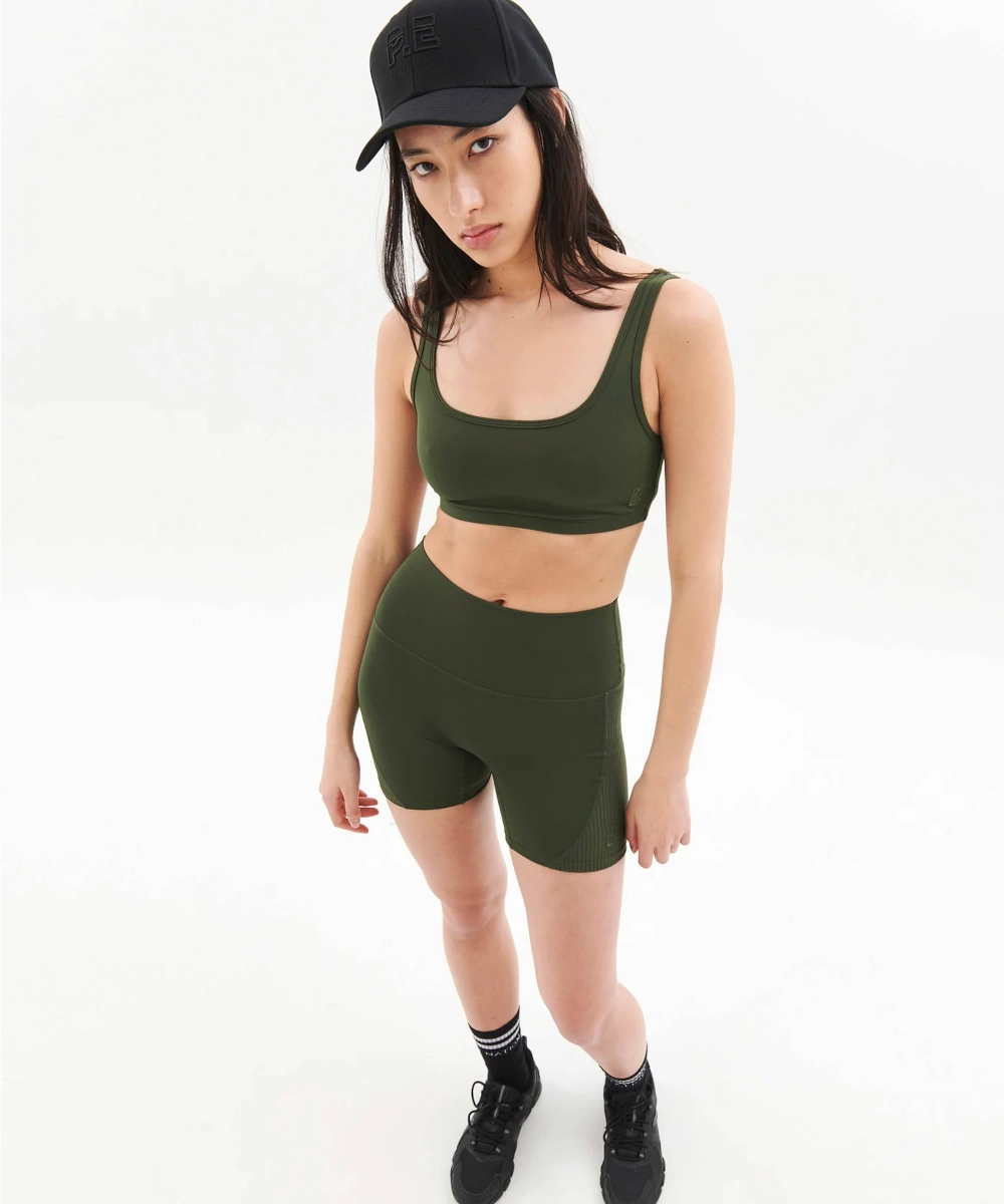 MachineWashable HighNeckStyle P.E Nation Amplify Sports Bra (Rifle Green)