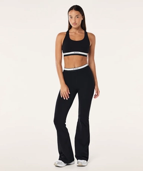 Windproof Outer Layer AntiClingFabric P.E Nation Avant Flare Legging (Black/Whisper White)