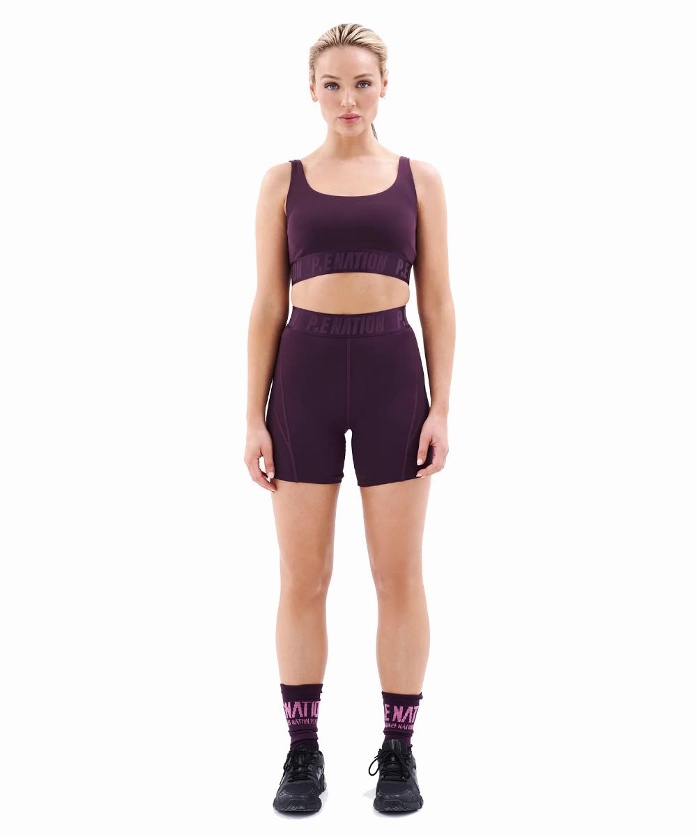 P.E Nation Backcheck Bike Short (Potent Purple) EcoDye Process