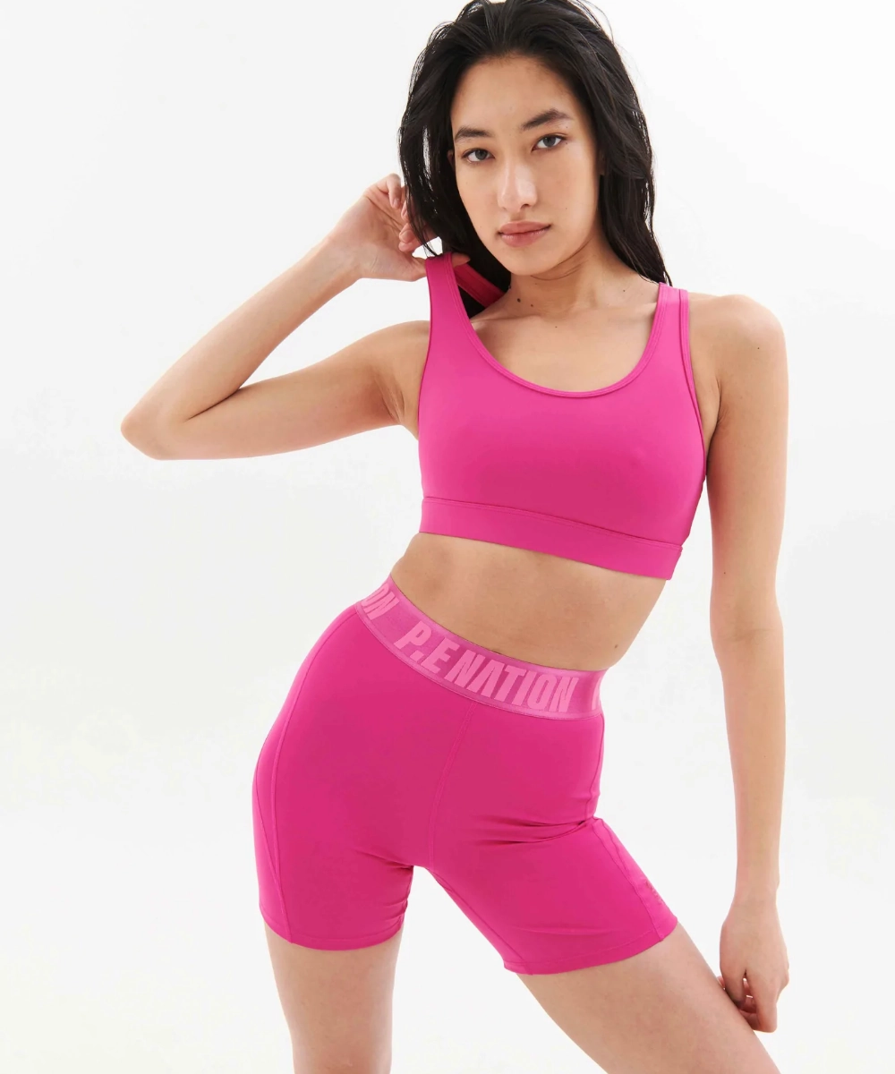 P.E Nation Backcheck Bike Short (Raspberry Rose) Crown Fit FlexibleCuff