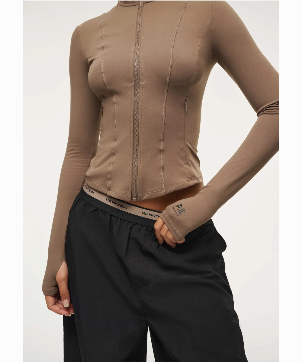 P.E Nation Breakthrough Jacket (Fossil) Stretchable Material