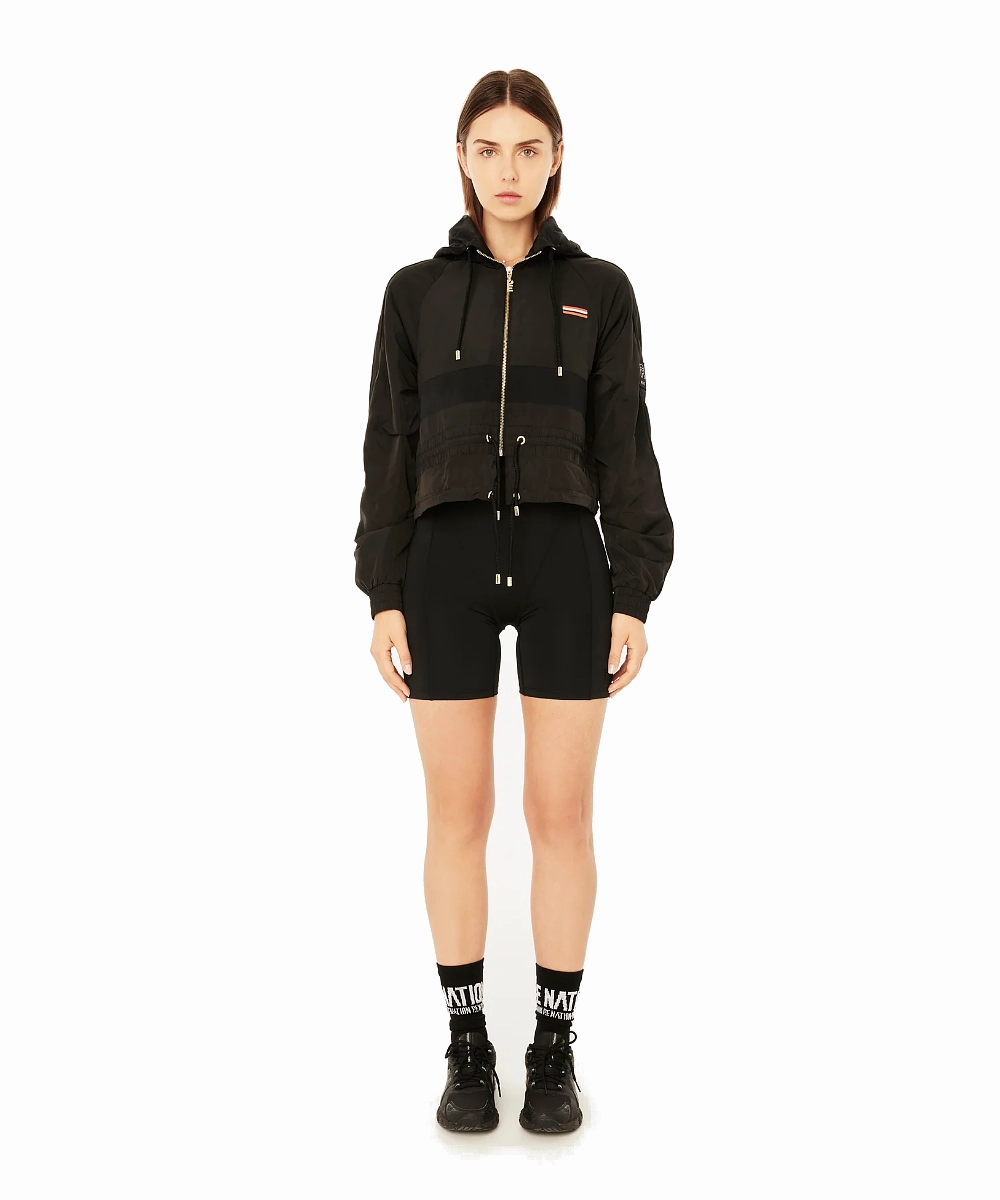 AntiPilling Fabric P.E Nation Cropped Man Down Jacket (Black)
