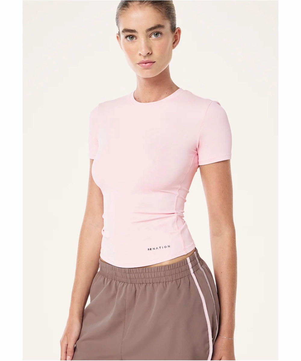 P.E Nation Foundation SS Tee (Chalk Pink) Young Edge QuickDry