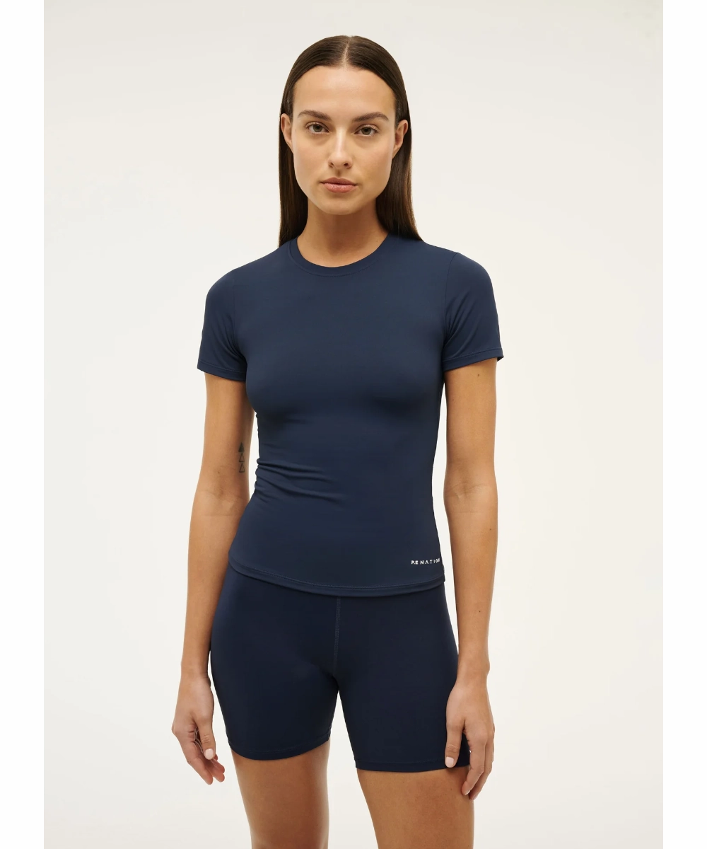 GridTexture QuickDrying Fiber P.E Nation Foundation SS Tee (Dark Navy)