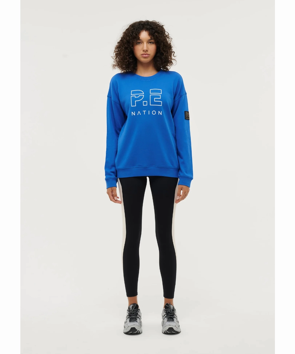 P.E Nation Heads Up Sweat (Electric Blue) yoga mode
