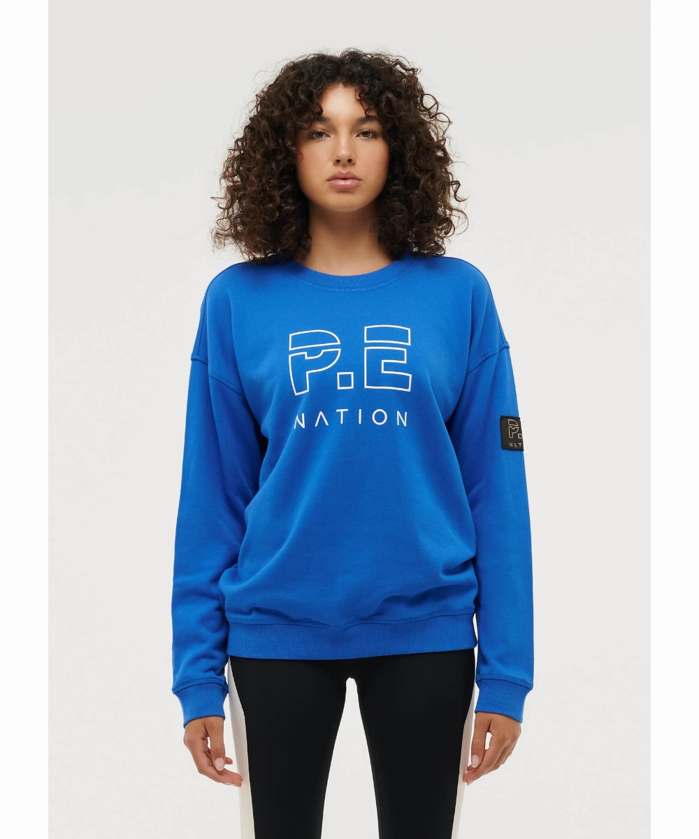 P.E Nation Heads Up Sweat (Electric Blue) Saga Fit Suede Mood