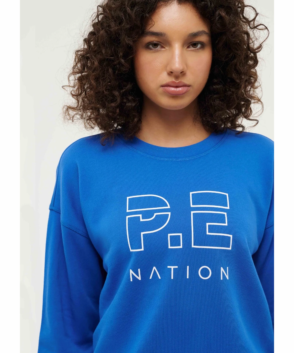 P.E Nation Heads Up Sweat (Electric Blue) StaticResistant Smart Glow