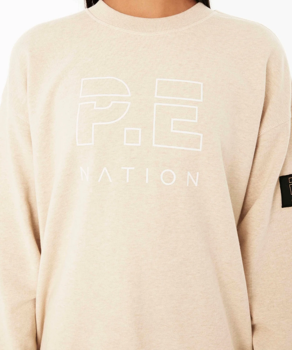 PillingResistant QuickDry Technology P.E Nation Heads Up Sweat (Oatmeal Marle)