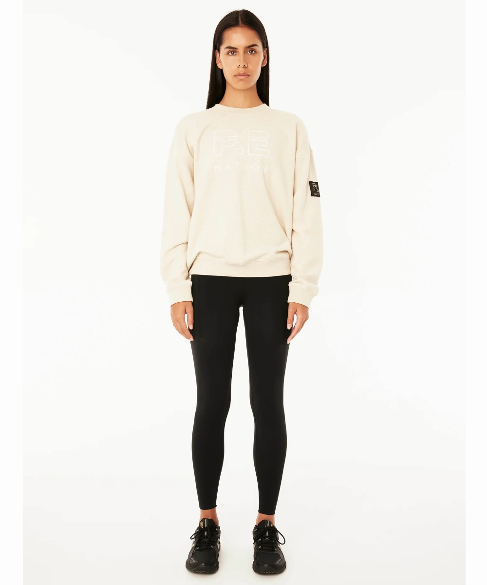 P.E Nation Heads Up Sweat (Oatmeal Marle) AntiOdor Fabric