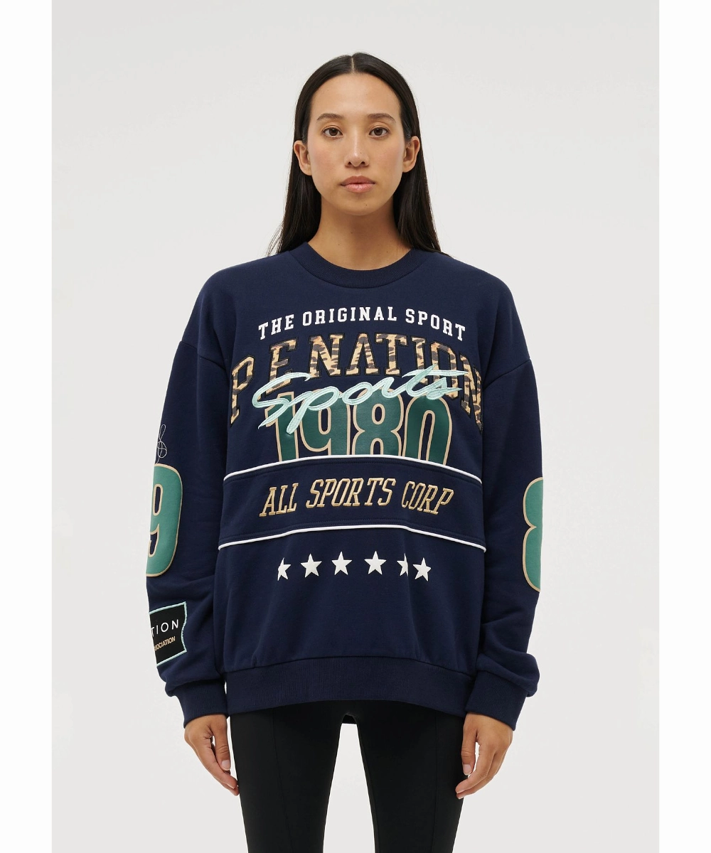P.E Nation Inglewood Sweat (Dark Navy) Ventilation Panels SustainableBlend