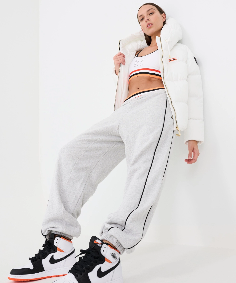 P.E Nation Legacy Organic Cotton Recycled Trackpants (Grey Marl) LowMaintenance Material Scandi Clean