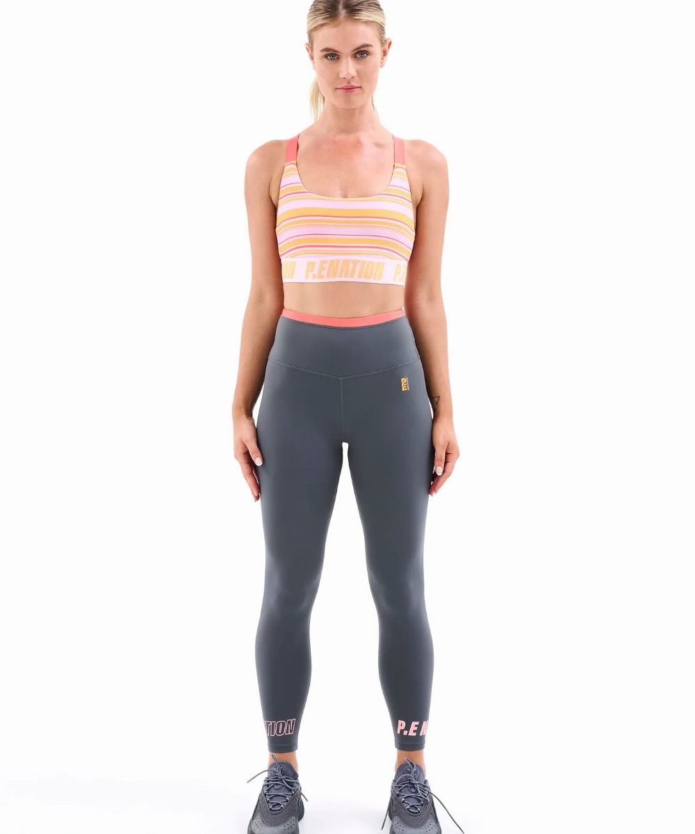 P.E Nation Main Draw Sports Bra (Stripe Print) CompressionEnhanced Fit
