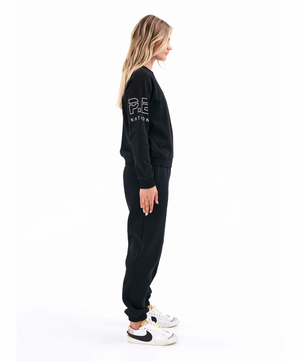 Layered Hem Details P.E Nation Moneyball Sweater (Black)