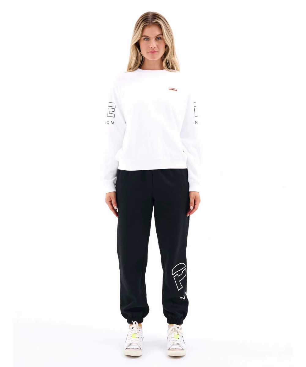P.E Nation Moneyball Sweater (Optic White) Breathable knit