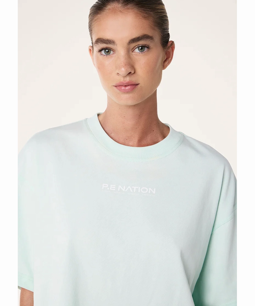 Durable Reinforced Edges P.E Nation Namedrop Oversized Tee (Hint of Mint)