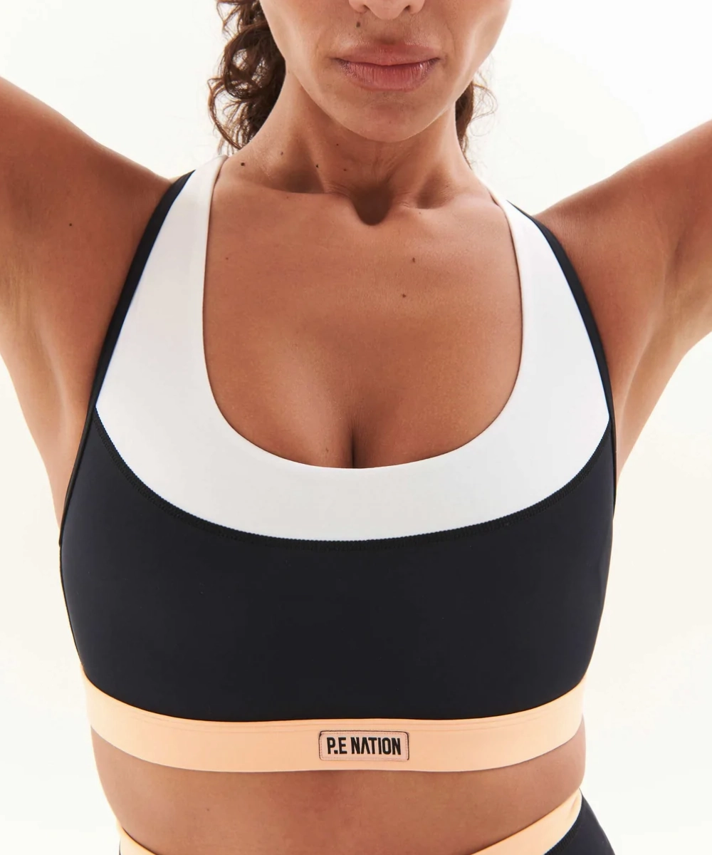 P.E Nation Progression Sports Bra (Black) Lightweight Fabric