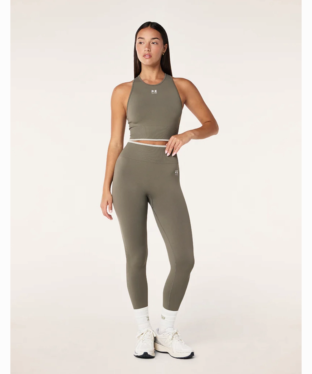 P.E Nation Restore Seamless Leggings (Khaki) CompressionFreeCuffs High End