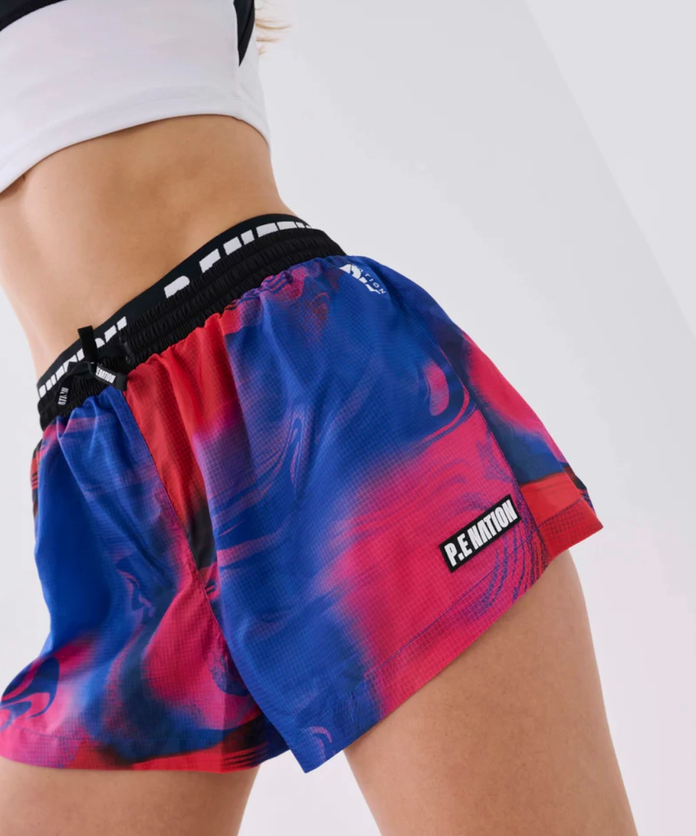 P.E Nation Rewind Short (Overlay Print) Rustic Ease Dynamic Glow