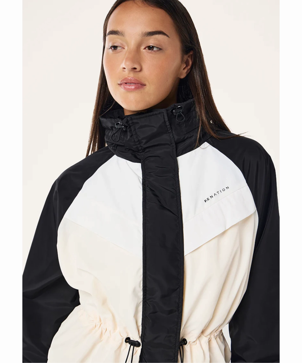 HighCollar Style P.E Nation Shelter Jacket (Black/White)